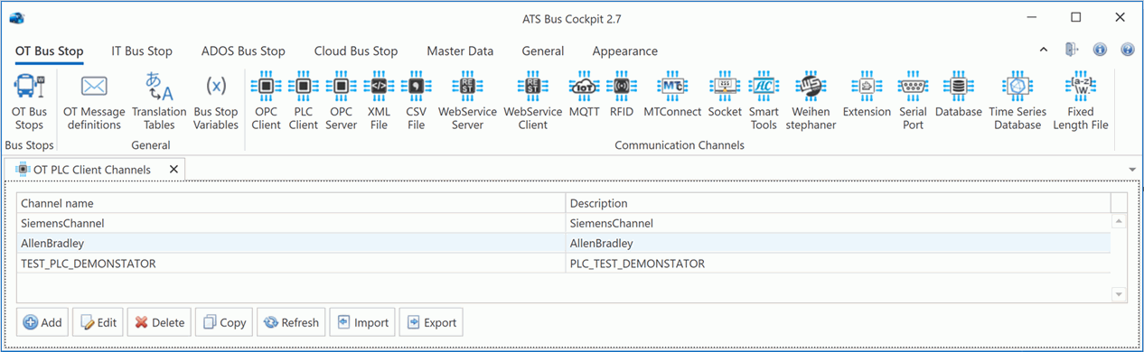 Manage PLC Channels