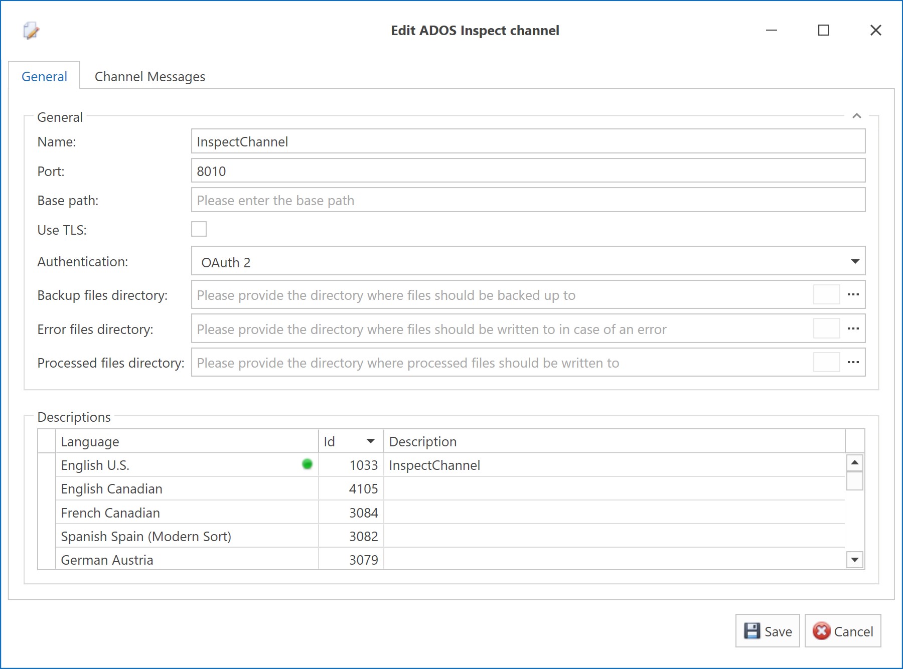 Manage ATS Inspect Channels