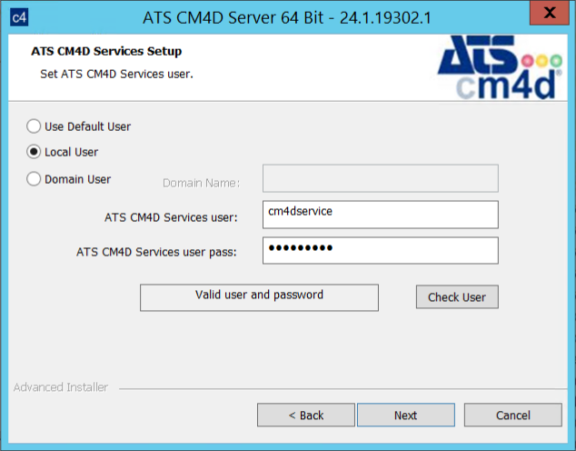 Run the CM4D Server Installer