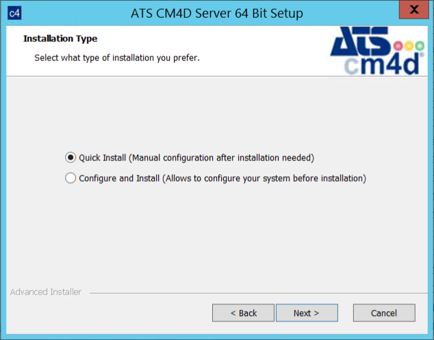 Run the CM4D Server Installer