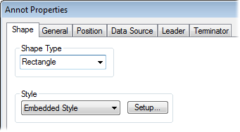 Annot Properties - Shape Tab