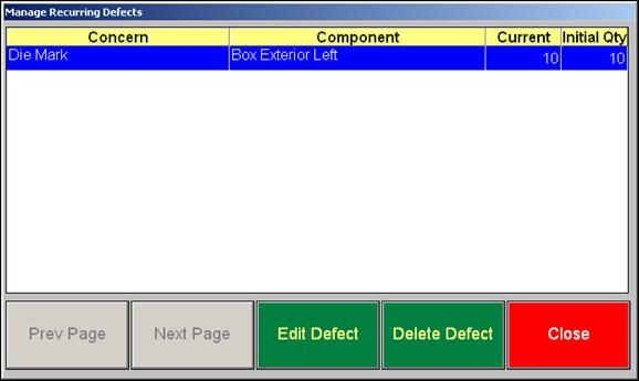 Defect - Manage Recurring